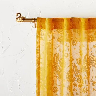66"-120" Swan Curtain Rod Brass - Opalhouse™ Designed With Jungalow™ 4 66"-120" Swan Curtain Rod Brass - Opalhouse™ Designed With Jungalow™ - Image 2