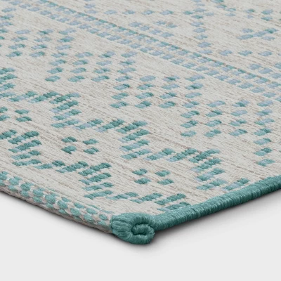 5' X 7' Tapestry Woven Outdoor Rug Aqua - Opalhouse™ 4 5' X 7' Tapestry Woven Outdoor Rug Aqua - Opalhouse™ - Image 2