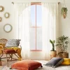 1pc Sheer Banded Geo Macrame Window Curtain Panel White - Opalhouse™ Designed With Jungalow™ -Opalhouse GUEST 5558f3f4 e289 4fce 89ab ad882207829f