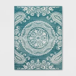 Vintage Medallion Outdoor Rug Turquoise - Opalhouse™ -Opalhouse GUEST 6c0eb72d 44c2 4f9e 87fc 5063aebde8d8