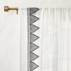 1pc Light Filtering Diamond Border Window Curtain Panel White - Opalhouse™ Designed With Jungalow™ 9 1pc Light Filtering Diamond Border Window Curtain Panel White - Opalhouse™ Designed With Jungalow™ -Opalhouse GUEST 7192bb6b 2dca 4ad8 a530 ba36b505b13d