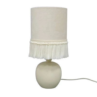 Small Table Lamp With Fringe Shade Off-White (Includes LED Light Bulb) - Opalhouse™ Designed With Jungalow™ 7 Small Table Lamp With Fringe Shade Off-White (Includes LED Light Bulb) - Opalhouse™ Designed With Jungalow™ - Image 5