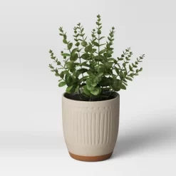 Textured Ceramic Planter Pots White - Opalhouse™