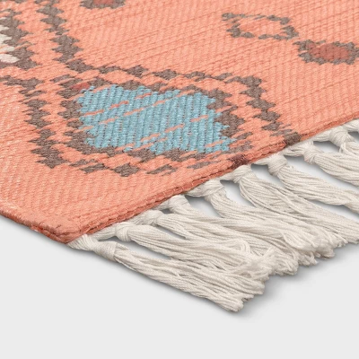 5' X 7' Bright Moroccan Woven Tapestry Outdoor Rug Coral - Opalhouse™ 4 5' X 7' Bright Moroccan Woven Tapestry Outdoor Rug Coral - Opalhouse™ - Image 2